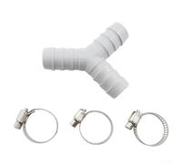 Lot de raccords de tuyau en Y pour machine à laver et lave-vaisselle - Adaptateur double sortie avec colliers de serrage - Raccord de vidange d'évier en plastique