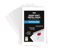 Lot de recharge pour palette Zieler « Keep Wet » | Conçu pour prolonger la durée de vie des peintures acryliques | Comprend 2 feuilles de mousse et 15 feuilles de membrane hydratantes | Taille 28 cm x