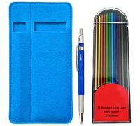 Lot de recharges de porte-mines de couleur 2 mm et trousse à crayons pour étudiants, artistes, croquis, illustrations, dessin, bureau, outil d'écriture