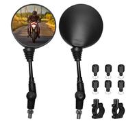 Lot de rétroviseurs de moto avec filetage à droite M8 M10, filetage à gauche, pince de guidon, rétroviseur de scooter, rétroviseur de moto pour ATV/scooter/cruiser/scooter/cyclomoteur (style rond)