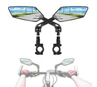 Lot de rétroviseurs de vélo gauche et droit - Pliable et rotatif à 360° - Rétroviseur universel pour vélo/vélo électrique/VTT avec vision sans distorsion, montage facile