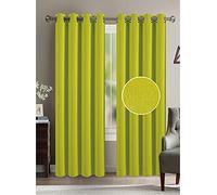 Lot de Rideaux à œillets Effet Lin 140 x 260 cm Home Deco par 1,2,3 ou 4 Paires aux Choix (Anis, 1)
