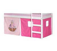 Lot de rideaux cabane pour lit surélevé superposé mi-hauteur mezzanine tissu coton motif danseuse rose