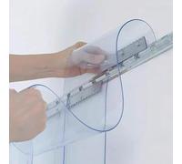 Lot de rideaux en PVC transparent préinstallé, idéal pour les écuries et les entrepôts, 270 cm de large, 150 300 cm de haut, durable, facile à nettoyer, économe en énergie