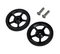 Lot de roues en aluminium de 60 mm de diamètre CNC AL7075 - Roulettes creuses et légères - Boulon M6 - Compatible avec le support arrière de vélo pliable Brompton - Installation facile - Noir