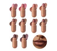 Lot de Rouges à Lèvres,10 couleurs forme pilule brillance teintée - Kit de Rouges à Lèvres - Pour Soirée Mariage Anniversaire Voyage Études Fêtes