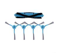 Lot de rouleaux d'aspirateur et brosses latérales, 1 rouleau principal, 4 brosses latérales, plastique nylon, performance de nettoyage des bords et des coins, fiable et facile à installer, compatible