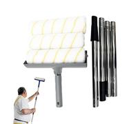 Lot de rouleaux de peinture, avec manche d'extension, rouleau de peinture ergonomique avec manche télescopique pour murs, meubles et plafonds, décoration intérieure, projets de bricolage