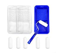 Lot de rouleaux de peinture de 10,2 cm comprenant six rouleaux éponge et deux poêles jetables pour une application contrôlée de la peinture et un espace de travail propre