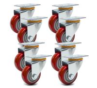 Lot de roulettes - Roues pivotantes silencieuses en polyuréthane anti-trace, haute débit, anti-corrosion, rotation à 360°, idéales pour chariots, étagères, établissements de travail, équipements (75