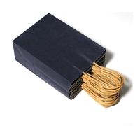 Lot de sacs en papier pour travaux manuels et magasinage avec poignées robustes - Solution écologique (bleu foncé, 15 x 8 x 21 cm)