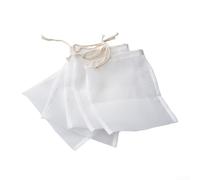 Lot de sacs filtrants en nylon à mailles fines pour brassage maison, sac réutilisable pour lait de noix 15 x 20 cm avec cordon de serrage pour jus, soupe, lait végétal fait maison (100 microns)