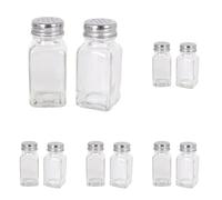 Lot de Salière et Poivrière Traditionnelle - 8,5x4,5x10cm - Lot de 10 Récipients Classiques pour Sel et Poivre - Transparent, Cuisine, Maison