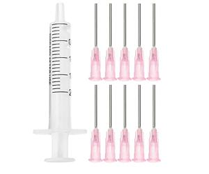 Lot de seringues applicatrices en plastique de 2 ml avec 10 aiguilles de distribution de 2,5 cm et 20 g pour le bricolage, la peinture acrylique, les bouteilles d'huile, les loisirs créatifs
