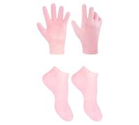 Lot de Set de Chaussettes Hydratantes Anti-callosités en Sebs Rose | Soin des Pieds et Mains, Réutilisable, Peau Douce, pour Saison Sèche et Après