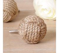 Lot de six ronds en toile de jute Poignées de tiroir - Idéal pour mettre à jour des meubles existants - 4 cm