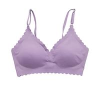 Lot de soutiens-gorge de sport confortables sans traces avec volants pour une respirabilité confortable et un fitness sans anneaux en acier - Soutien-gorge athlétique pour femme, violet, S