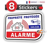 Lot de Stickers Alarme Vidéo-Surveillance Autocollant