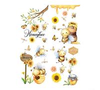 Lot de stickers muraux Abeille et tournesol pour décoration de salon et espaces commerciaux