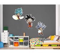 Lot de stickers muraux en vinyle Dragon Ball Super Fases Goku | Produit officiel | 100 x 60 cm | Produits originaux | Vinyle adhésif | Décoration | DBS