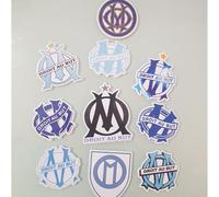 Lot de Stickers OM, Droit au But, Autocollants Décoratifs, Bleu et Blanc