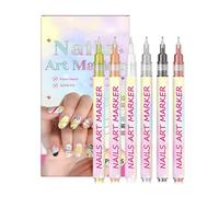 Lot de stylos - 13,5 cm 6 couleurs marqueurs fins pour 3D Ñail Árt | Stylos à pointe fine pour , femmes, , adultes, salon de manucure, bricolage, dessin, peinture