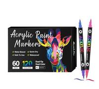 Lot de stylos de peinture acrylique étanches en céramique - Marqueurs permanents résistants à la décoloration - Outils de dessin, fournitures d'artisanat pour papier, verre, bois, toile, céramique