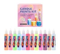 Lot de stylos de peinture pour bougie, 12 couleurs vives, marqueurs fluides sans danger, écriture et décoration faciles pour bougies artisanales, événements de vacances, projets pour et