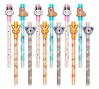 Lot de stylos gel effaçables - Thèmes boule sur les extrémités pour enlever l'encre thermosensible, diamètre de la pointe 0,7 mm (4 stylos effaçables en PVC-12)