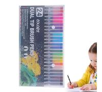 Lot de stylos pinceaux souples à double pointe - 12 couleurs vives pour l'art, la calligraphie et les croquis, encre à base d'alcool sans bavure pour étudiants et artistes, parfait pour les débutants