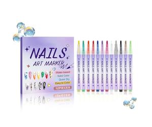 Lot de stylos pour vernis à ongles - Formule longue durée - Application facile lisse et multicolore - Outils de peinture parfaits pour dessiner des modèles, écrire, décorer les ongles