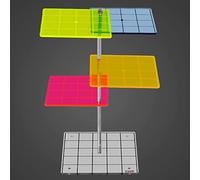 Lot de supports de combat 3D en acrylique coloré, reliés par des piliers en métal et support de vol miniature avec grille carrée de 2,5 cm, excellent espace de jeu pour D&D et autres tours de table