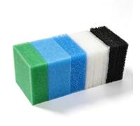 Lot de supports filtrants compatibles pour Juwel Compact/Bioflow 3.0 M : ouate filtrante pour aquarium avec 2 éponges bleues (fines), 1 éponge bleue (grossière), 1 éponge verte, 2 éponges à charbon