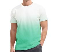 Lot de t-shirts décontractés à manches courtes pour homme - Couleur unie - Dégradé, vert menthe, XL