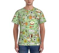 Lot de t-shirts imprimés cochon d'Inde, T-shirts en polyester frais et respirants, maillots de corps restés rentrés pour homme, Noir , M