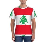 Lot de t-shirts imprimés drapeau du Liban, T-shirts en polyester frais et respirants, maillots de corps restés rentrés pour homme