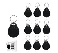 Lot de Tags NFC avec Puce NTAG215, 540 octets de mémoire, idéaux pour raccourcis iOS, Applications Android et Amiibo, Badges RFID Polyvalents pour Porte-clés et projets domotiques (Noir)