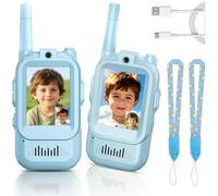 Lot de talkies-Walkies vidéo 2 pièces Interphone visuel Parent-Enfant avec caméra HD Fonction Changement Voix Jouet interactif éducatif Idéal pour Les Jeux en intérieur Le Camping Cadeau Parfait