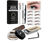 Lot de tampons à sourcils et pochoirs à sourcils 16 en 1, crème à sourcils imperméable, kit de modélisation des sourcils en gel, ensemble de pochoirs pour sourcils - marron clair