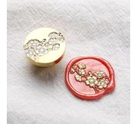 Lot de tampons de cire ronds ovales et plats en cuivre pour enveloppe, invitation, lettre, carte d'invitation, style 6