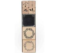 Lot de tampons en bois Christmas gui Multicolore G