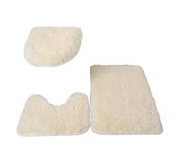 Lot de Tapis de Bain 3Pcs Bathroom Rug Set Bath Plush Contour Mat Toilet Lid Cover Machine Washable Super Soft Microfiber Non Slip Door Carpet(Color1)