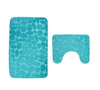 Lot de Tapis de Bain Bathroom Mat Set Toilet Carpet Flannel Non-Slip Home Cover Floor Rug(Yellow)