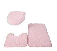 Lot de Tapis de Bain Bathroom Non-Slip Rug Set Contour Mat Toilet Cover 3 Piece Soft Backing Solid(Color5)