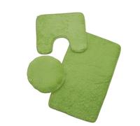 Lot de Tapis de Bain Toilet Seat Cover 3Pcs Set Bath Mat Shower Room Floor Rug Home Bathroom Doormat Bathtub Decor Carpet(Green)