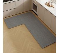 Lot de tapis de cuisine anti-fatigue, tapis de sol rembourrés antidérapants, 4 mm d'épaisseur, résistant à l'eau pour cuisine d'angle, buanderie et entrée