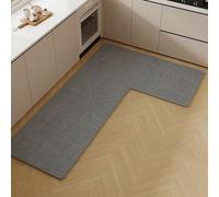 Lot de tapis de cuisine anti-fatigue, tapis de sol rembourrés antidérapants, 4 mm d'épaisseur, résistant à l'eau pour cuisine d'angle, buanderie et entrée