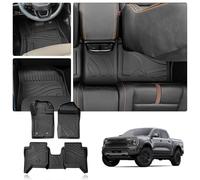 Lot de tapis de sol en TPE Ford Ranger T9 Raptor Wildtrak XLT 2023-2025, numérisation 3D, antidérapant, sans odeur, anti-salissure