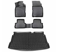 Lot de Tapis et bac de Coffre Design en Caoutchouc pour Nissan Qashqai 2007-2012 - Antidérapants avec Bord Haut de 5 cm