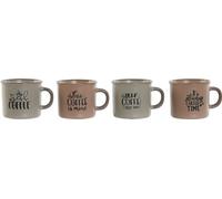 Lot de tasses à café Home ESPRIT Bleu Rose Faïence 180 ml 4 pièces